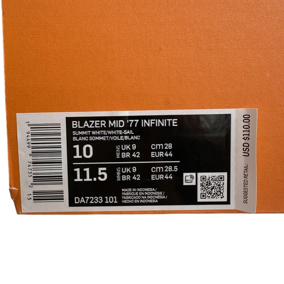 Nike Blazer Mid ‘77 Infinite Summit White - Picture 12 of 14